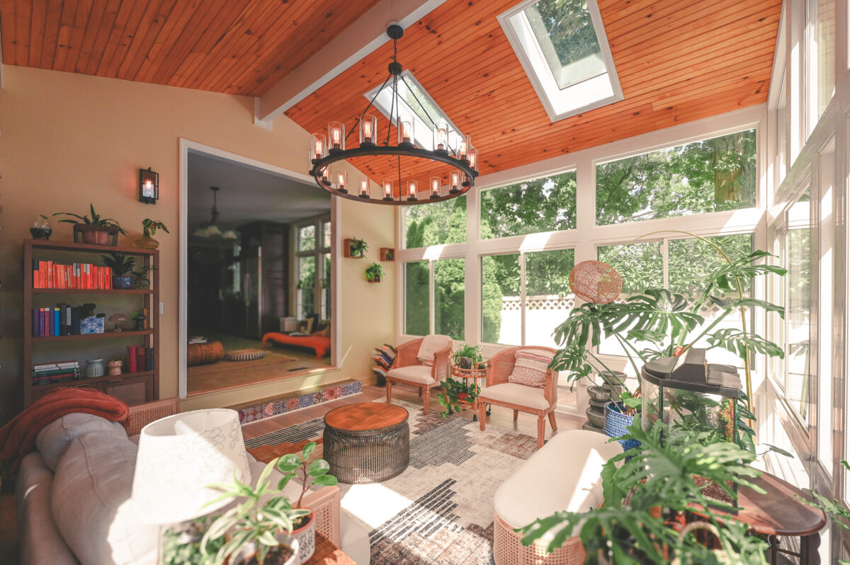 Interior cathedral sunroom